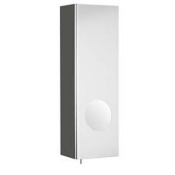 Roca Luna mirrored cabinet 200 x 600mm right-hand - gloss anthracite grey A856843153