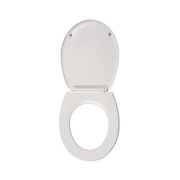 Nabis toilet seat and cover White with fittings B08702 Seat dimensions: 430-450 x 375mm - Hinge Adjustment: 115-175mm