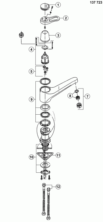 BLANCO ALKOR Lever  anthracite complete 125834 Post 01/1996 Models