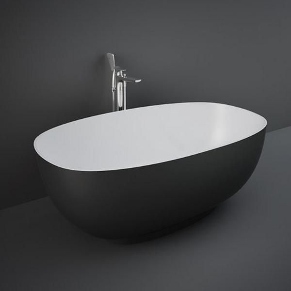 RAK Cloud Freestanding Bath Tub In Black CLOBT14075504 Bathroomsuites