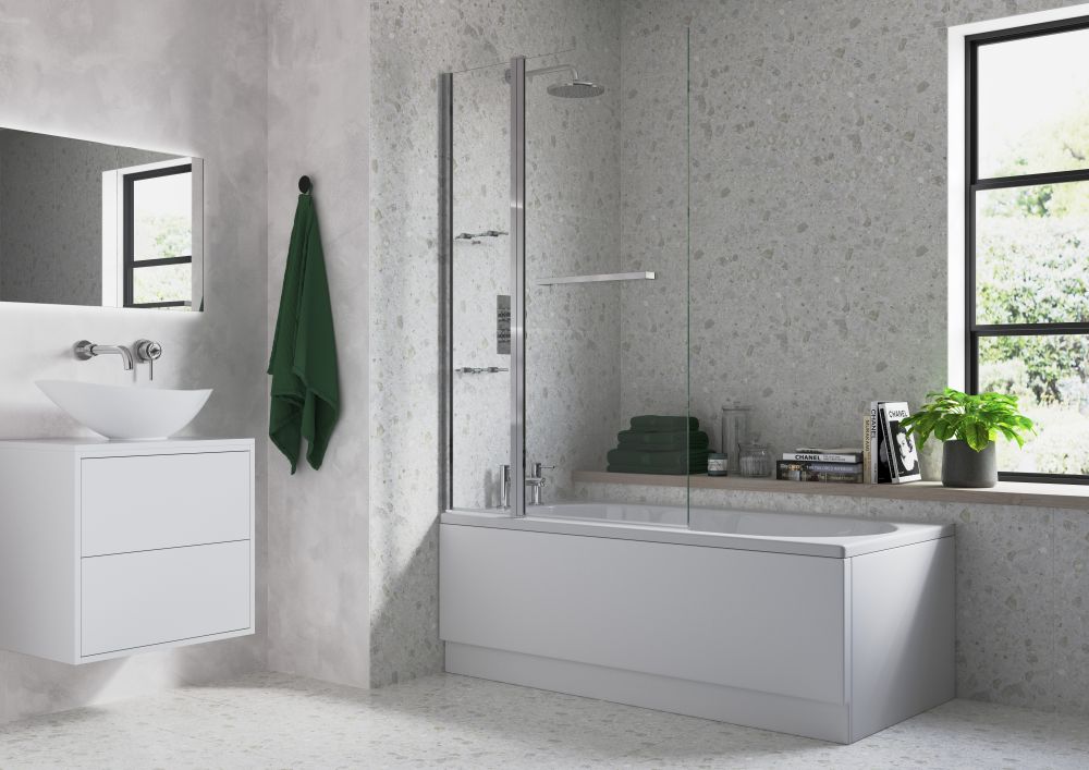 Two Panel Folding Bath Screen