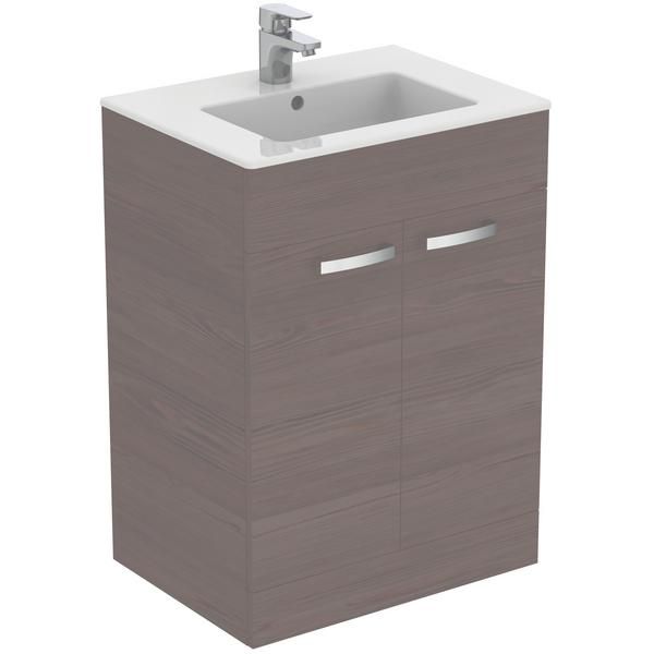 Ideal Standard  Tempo 600mm floorstanding vanity basin unit with 2 doors - Lava Grey  E3244LG