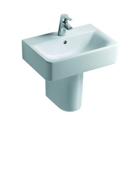 Ideal Standard Concept Space 55x38cm Cube short projection pedestal basin - two tapholes E788501