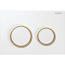Geberit 115.240.KK.1 Kappa21 Plate Gloss White and Gold Plated