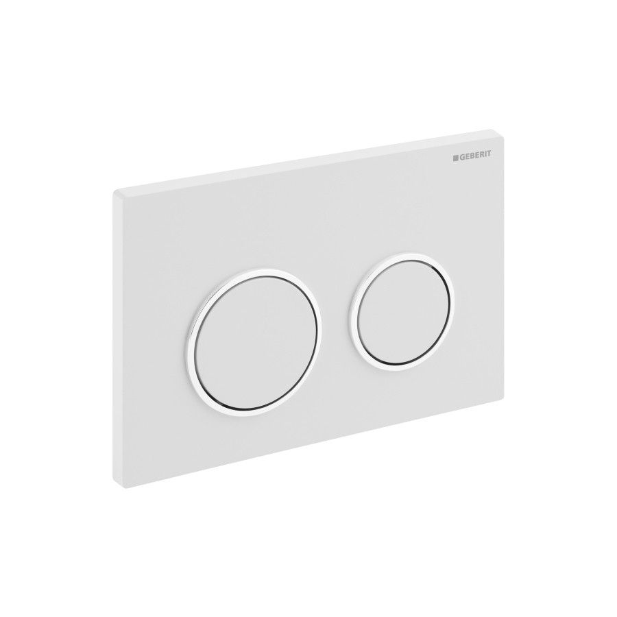 115.085.KJ.1 Geberit Omega20 - Actuating plate for 2-volume flushing white / chrome high-gloss 115085KJ1   