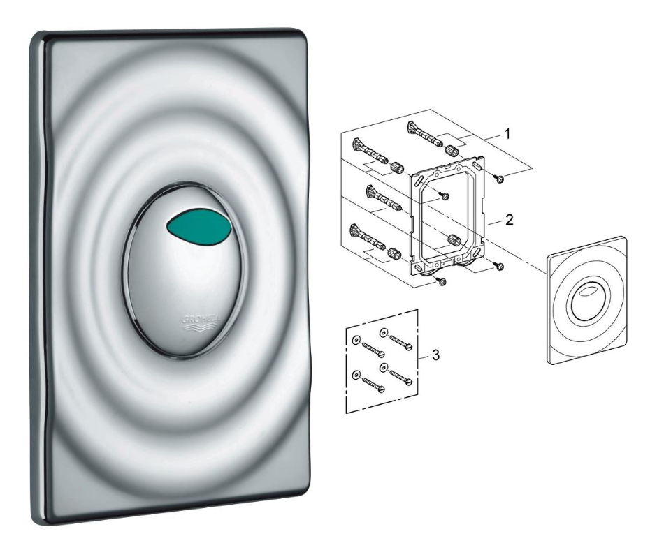 Grohe 37767000 Skate Air WC Wall Plate, In Chrome Faceplate 4005176214271