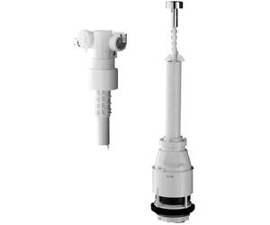 GROHE Replacement kit set for close-coupled ceramic cisterns with filling valve, servo discharge valve interruptible flush cycle fixing set with 100 mm screws and cellular rubber joint 100 mm dia. centring for filling and discharge valve when having large