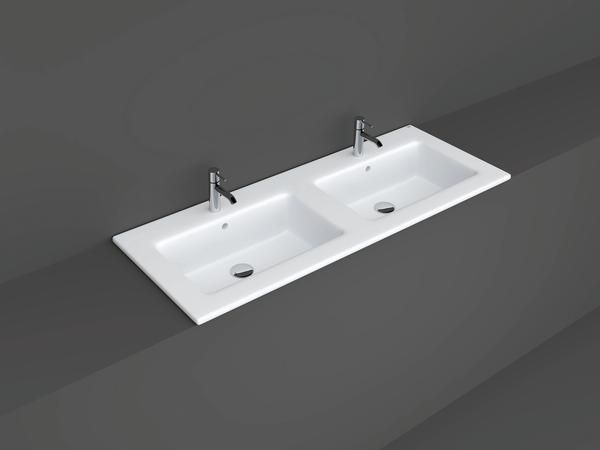 RAK Joy Drop-In Washbsn 121X46Cm (2 Tap Hole) JOYDI12102WH Bathroomsuites