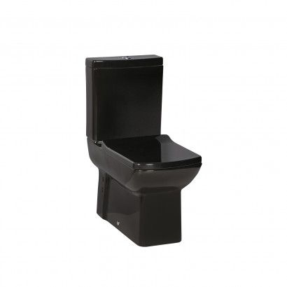 KC1603.01.0000E Lara Duroplast Soft Closing Black Slimline Seat & Cover