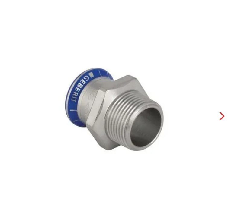 Geberit Mapress male iron straight connector 88.9mm x 3