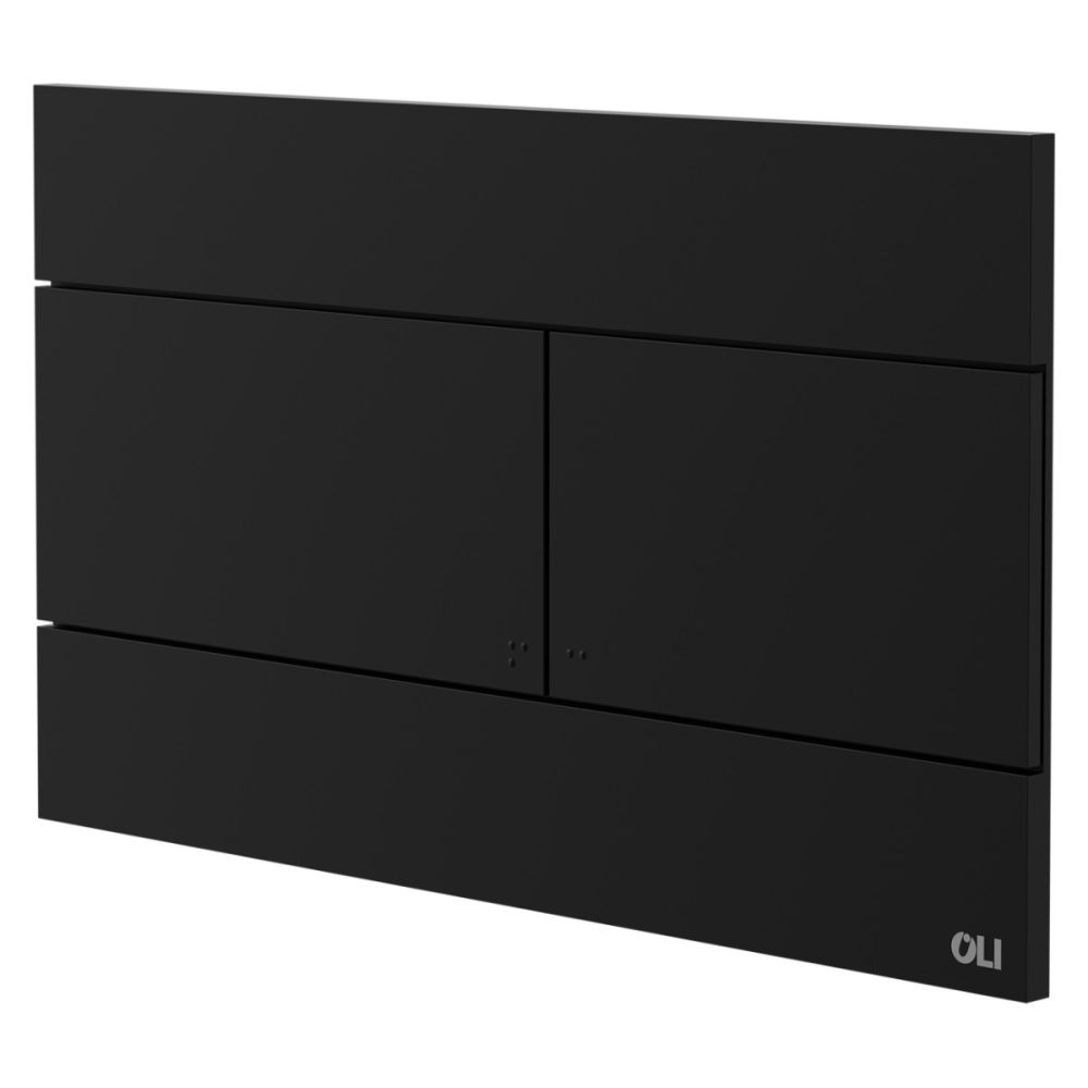 OLI Slim Black 255mm Flush Plate with Rectangular Push Buttons 659055