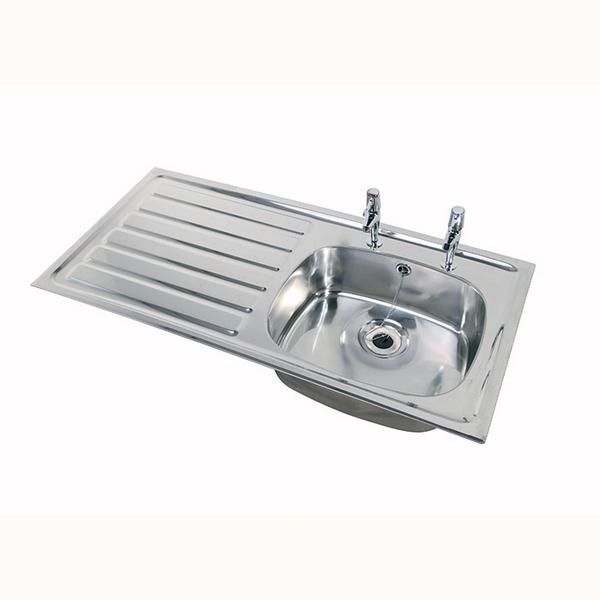 Twyford.1028mm.x.500mm,.left.hand.drainer,.2.tap.hole.with