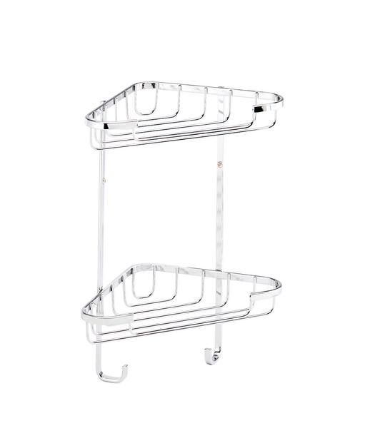 Croydex QM390241 Wire 2-Tier Corner Basket S/S