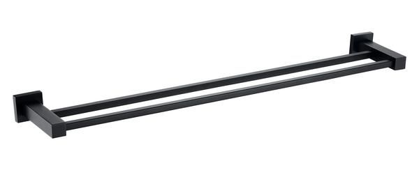 RAK Cubis Double Towel Rail In Black RAKCUB9912B Bathroomsuites