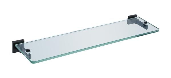 RAK Cubis Glass Shelf In Black RAKCUB9913B Bathroomsuites