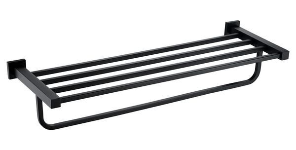 RAK Cubis Towel Shelf In Black RAKCUB9914B Bathroomsuites