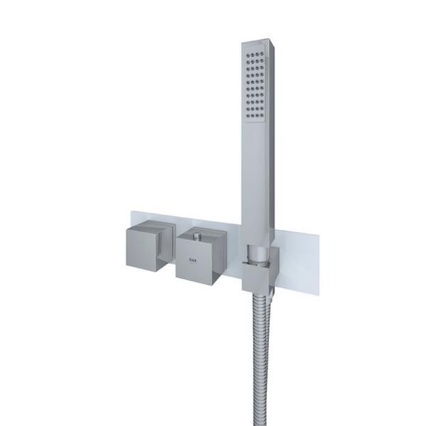 RAK Feeling Sq Dual Outlet Therm Conc Shwr Valve RAKFSV2500SHS Bathroomsuites