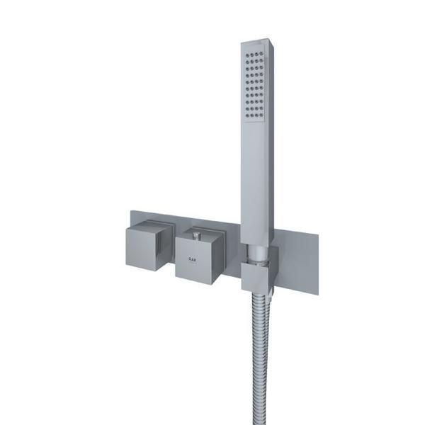 RAK Feeling Sq Dual Outlet Therm Conc Shwr Valve RAKFSV2503SHS Bathroomsuites