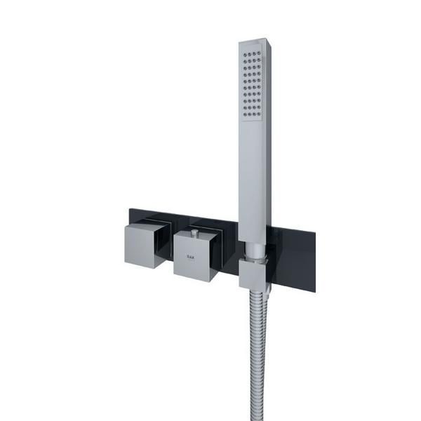 RAK Feeling Sq Dual Outlet Therm Conc Shwr Valve RAKFSV2504SHS Bathroomsuites