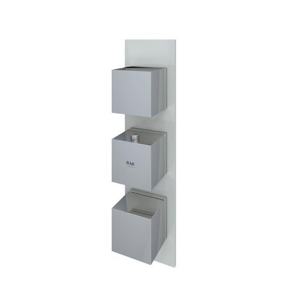 RAK Feeling Sq Dual Outlet Therm Conc Shwr Valve RAKFSV2505S Bathroomsuites