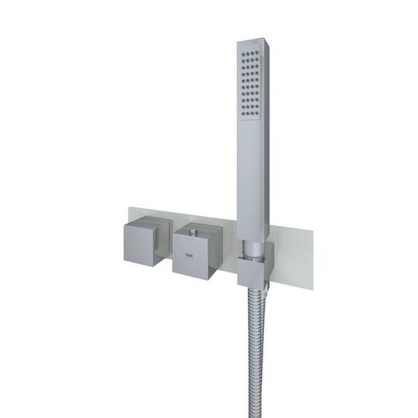 RAK Feeling Sq Dual Outlet Therm Conc Shwr Valve RAKFSV2505SHS Bathroomsuites