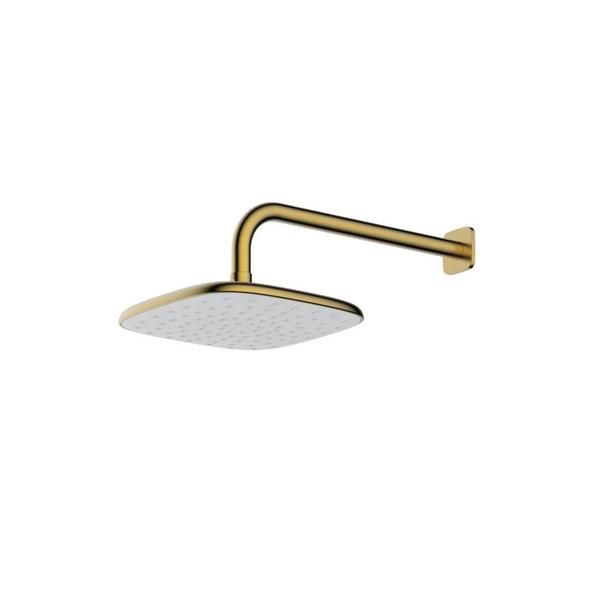 RAK Petit Sq Wm Rain Shwr Head In Brush Gold RAKITA1017G Bathroomsuites