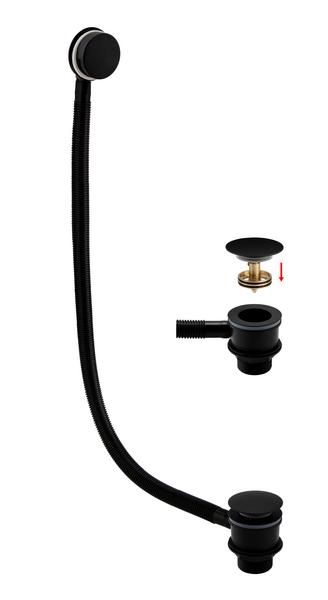Round Bath Clicker Waste And Overflow In Black RAKL9022RB Bathroomsuites
