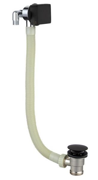 Sq Bath Overflow Filler In Black RAKL9025SQB Bathroomsuites