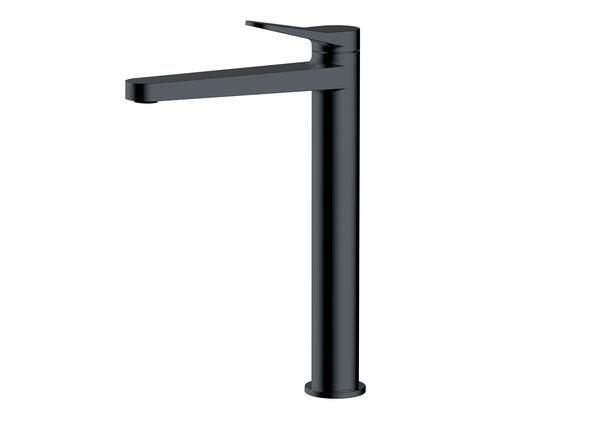 RAK Petit Round Tall Bsn Mxr In Matt Black RAKPER3003B Bathroomsuites
