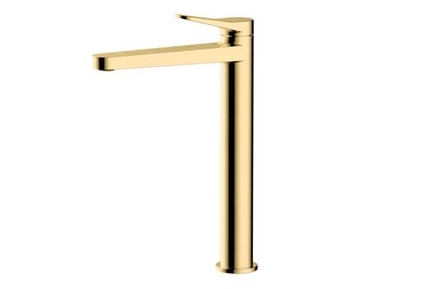 RAK Petit Round Tall Bsn Mxr In Brush Gold RAKPER3003G Bathroomsuites