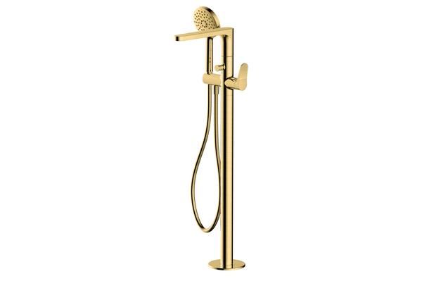 RAK Petit Round Floorstanding Bsm In Brush Gold RAKPER3014G Bathroomsuites