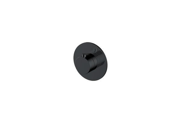 RAK Petit Round Conc Therm Valve Matt Black RAKPER3024B Bathroomsuites