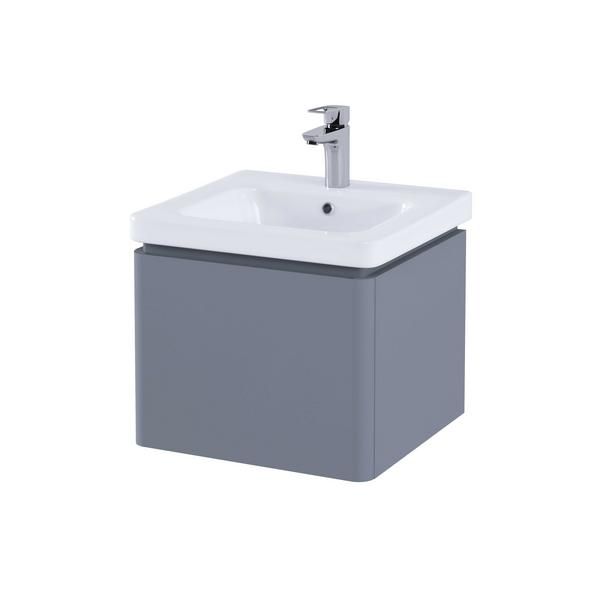 RAK Resort 550 Single Draw Bsn Unit In Matt Grey RAKRSTWBU55603 Bathroomsuites