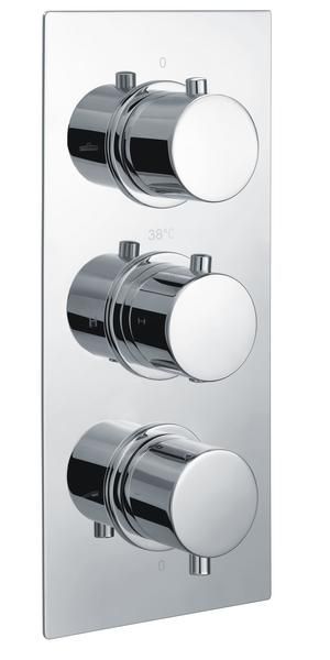 Round Triple Outlet 3 Handle Therm Conc Shwr Valve RAKSHW3204R Bathroomsuites