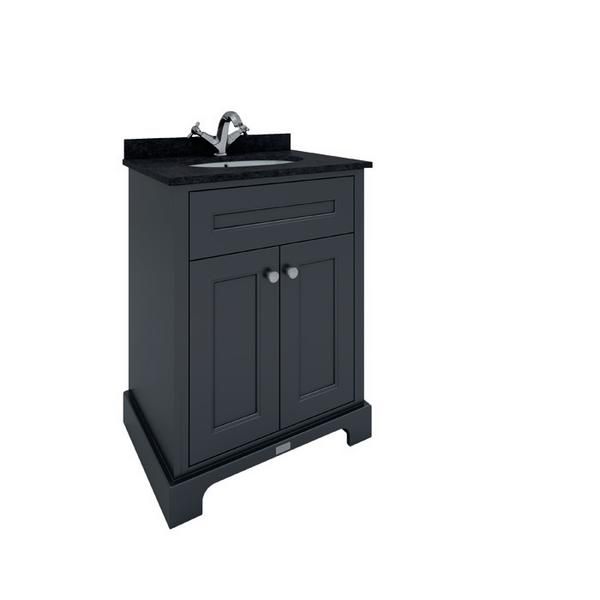 RAK Washington 600Mm Bsn Unit In Black RAKWBU60504 Bathroomsuites