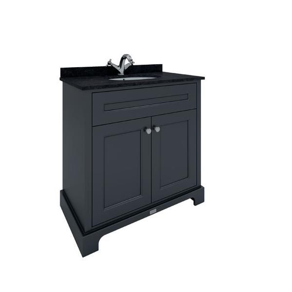 RAK Washington 800Mm Bsn Unit In Black RAKWBU80504 Bathroomsuites
