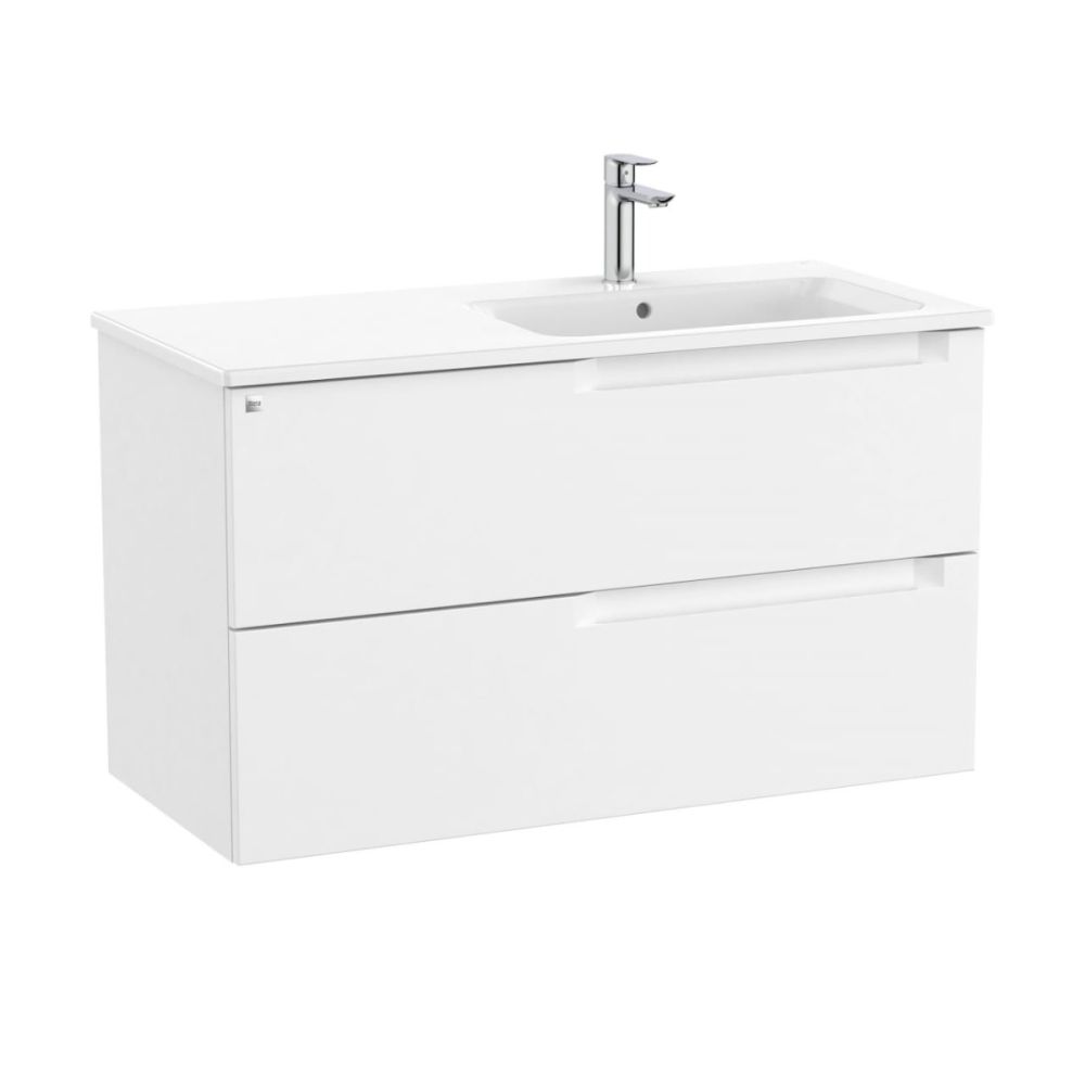 Roca Aleyda Unik Wall-hung Vanity Unit with Two Drawers and Right-handed Basin (1000mm)