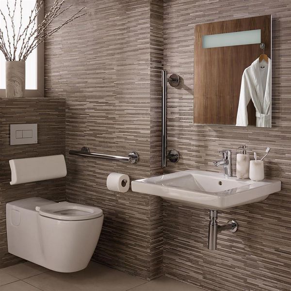 Ideal Standard  Freedom Bathroom pack inc 60cm Accessible basin and 75cm projection wall hung WC bowl - Chrome rails  S6402AA