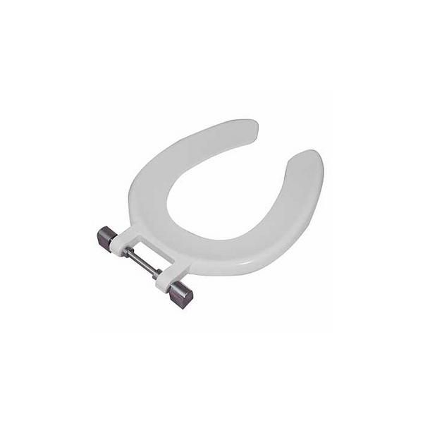 Twyford Avalon / Sola Open front seat ring with top fix stainless steel hinged White SA1304WH mtsf019