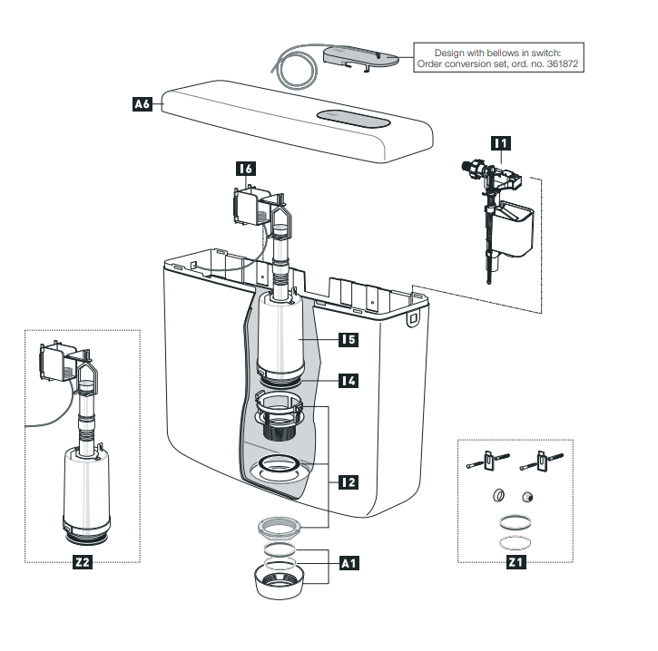  Schwab Exposed flushing cistern 164.1701 (64.090)