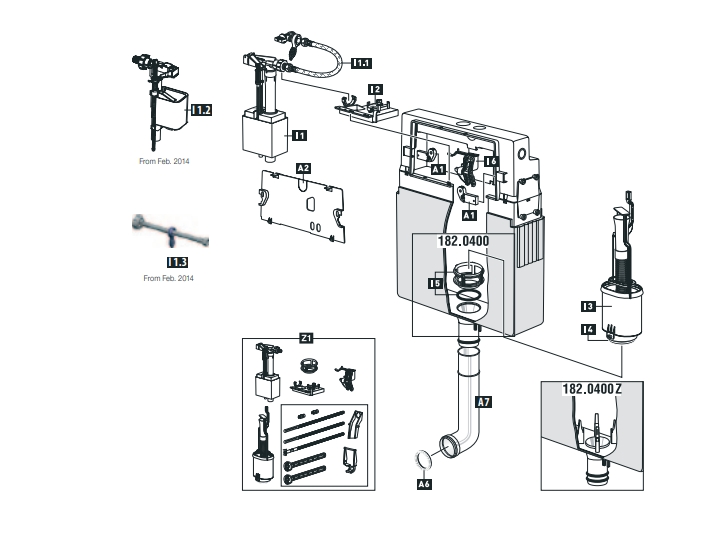 Schwab Concealed flushing cistern 182.0400
