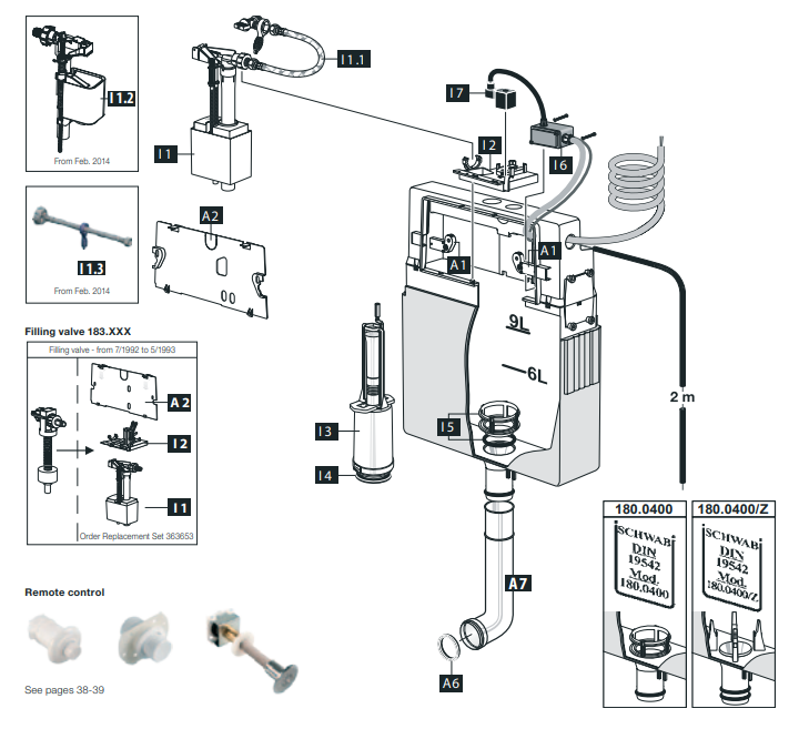 Schwab Concealed flushing cistern 183.xxx