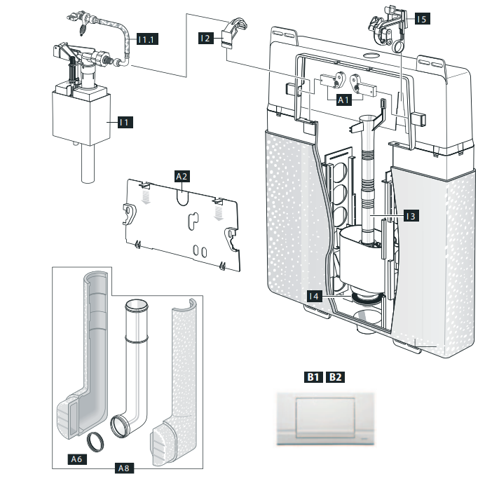 Schwab Concealed flushing cistern 190.xxx