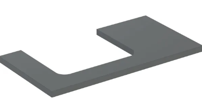 Geberit ONE washtop, left cut-out, for lay-on washbasin: B=90cm, H=3cm, T=47cm, lava / matt coated  505.303.00.3