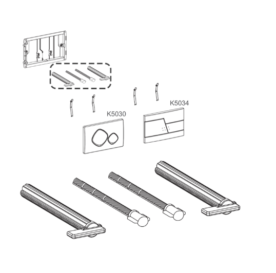 Fixation Set for pre-2016 820/980mm Cistern with Trend/Iso Push Plate (ABSP-20-0202)