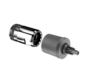 Schell 007020699 QUICK adapter plug-in technology With socket for plug element at 30° pitch. Outer diameter suitable for accommodating the push rosette. Low stress corrosion cracking due to galvanised surface and stress-free plug connection
