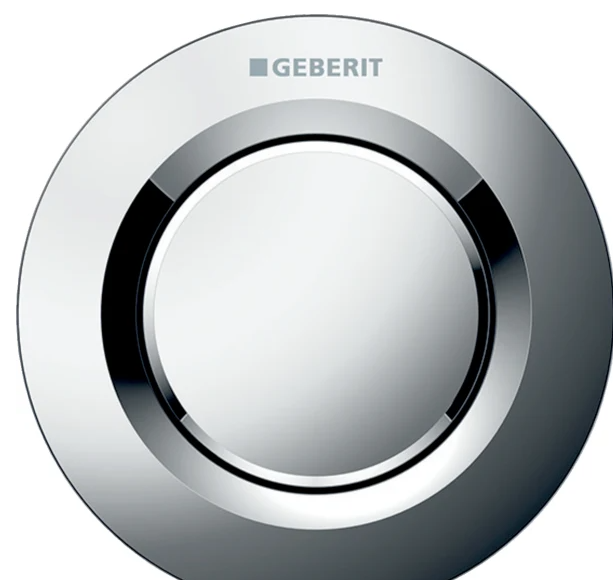 Geberit 116.040.21.1 Type 01 remote flush actuation, round, pneumatic, single flush, concealed actuator Chrome Shiny Gloss