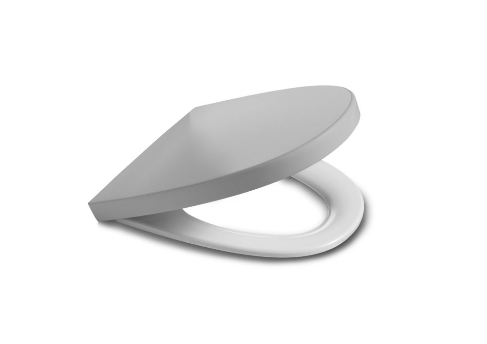 Roca Khroma cushioned soft close seat silver grey A801652F1T