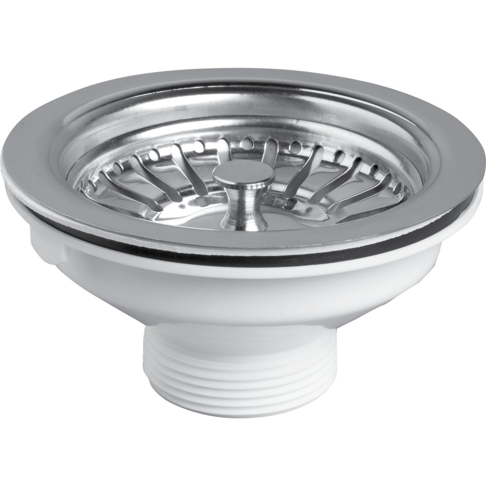 Wirquin.Stainless.steel.basket.strainer.waste.without.overflow.suitable.for.90mm
