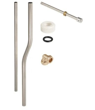 Twyford Flushpipe & Spreader Concealed (Univ) 1 Person SS6251SS, Has been replaced by art. no. SS6051SS, silver-coloured / silver-coloured metallised